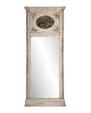 Antique Mirrors - Argentinean Painted Wood Trumeau Overmantel Mirror