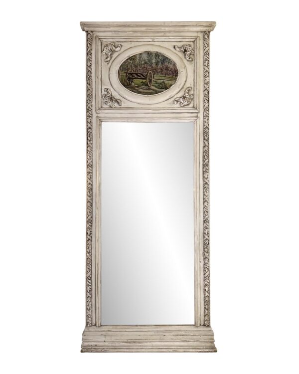 Antique Mirrors - Argentinean Painted Wood Trumeau Overmantel Mirror