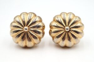 Bathroom - Pair of Reclaimed Polished Cast Brass Fluted Faucet Knobs