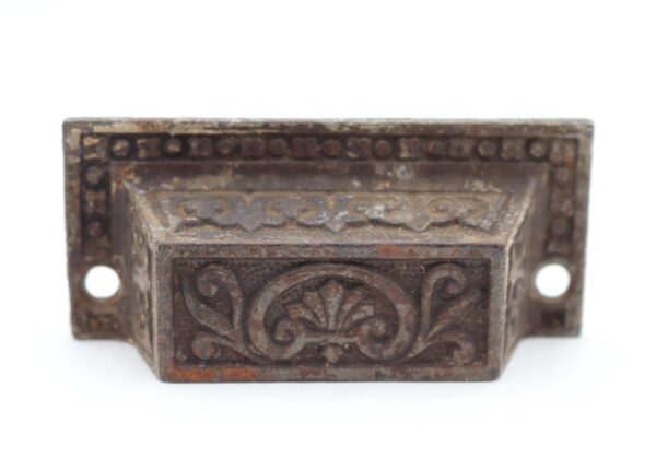 Cabinet & Furniture Pulls - Antique 3.25 in. Cast Iron Victorian Bin Pull