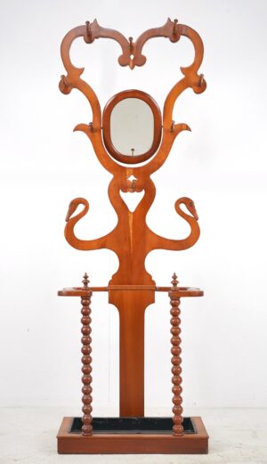 Coat Racks - Victorian Cherry Swan Hall Tree Umbrella Stand