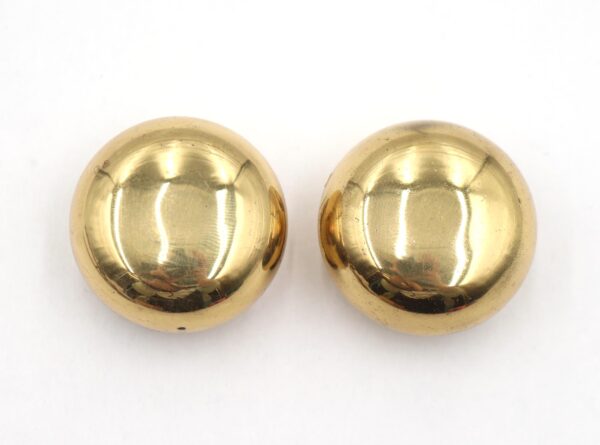 Curtain Hardware - Pair of Vintage 1.375 in. Polished Brass Curtain Rod End Caps