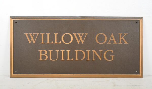 Decorative Metal - Reclaimed Willow Oak Cast Bronze Building Dedication Plaque