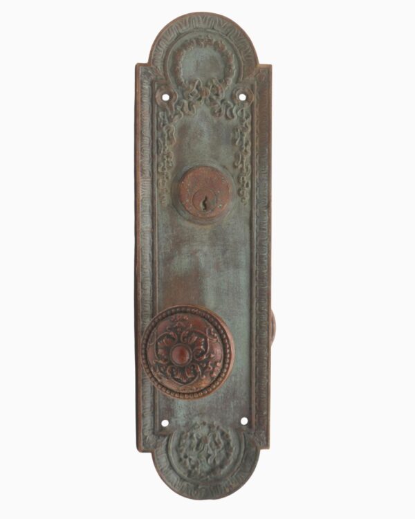 Door Knob Sets - 1900s Victorian Bronze Sargent Entry Door Knob Set