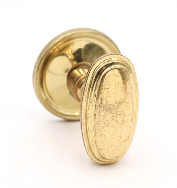 Door Knob Sets - Reclaimed Modern Brass Oval Dummy Door Knob Set