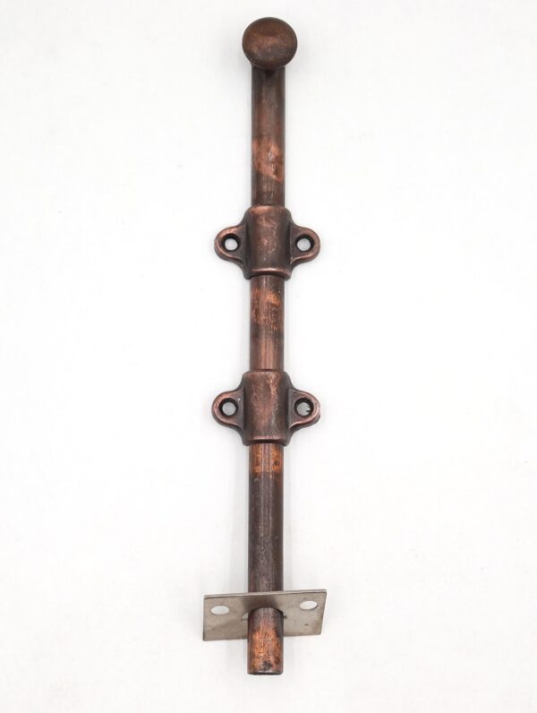 Door Locks - Vintage 9 in. Japanned Steel Surface Door Bolt