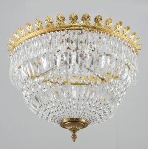Flush & Semi Flush Mounts - Restored Empire Crystal Basket Semi Flush Mount