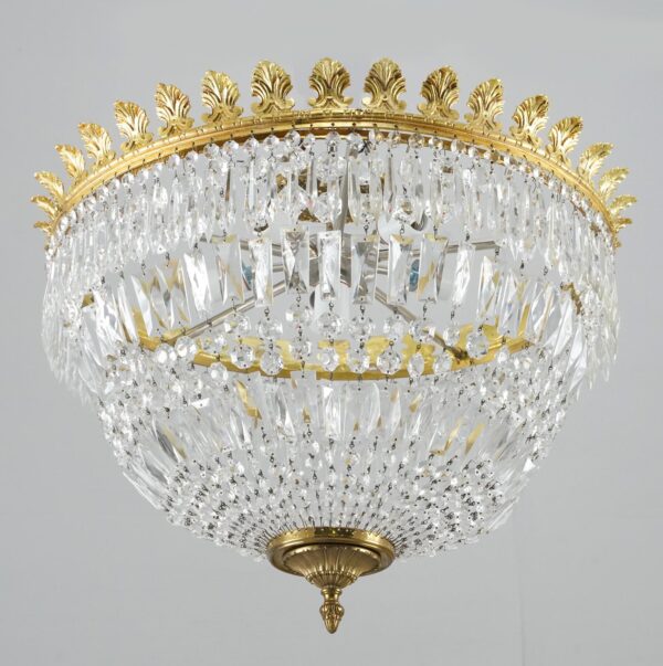 Flush & Semi Flush Mounts - Restored Empire Crystal Basket Semi Flush Mount