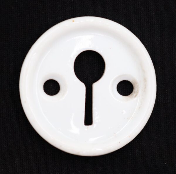 Keyhole Covers - Vintage 1.375 in. White Ceramic Circular Keyhole Cover