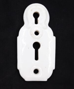 Keyhole Covers - Vintage 3.875 in. White Ceramic Double Keyhole Cover