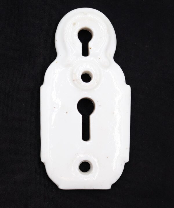 Keyhole Covers - Vintage 3.875 in. White Ceramic Double Keyhole Cover