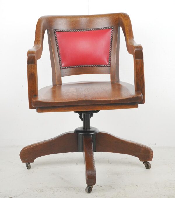Seating - Early 20th Century Quarter Sawn Oak Swivel Office Chair