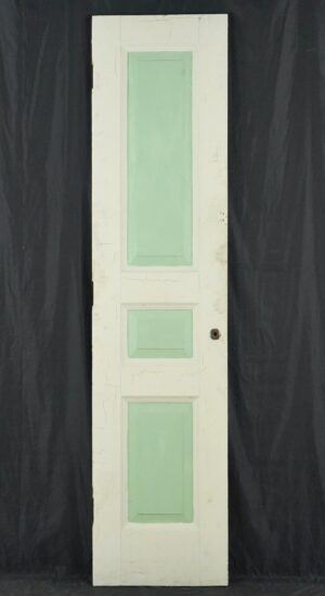 Standard Doors - Vintage Three Panel Painted Wood Narrow Door 19.75 x 83.125 in.