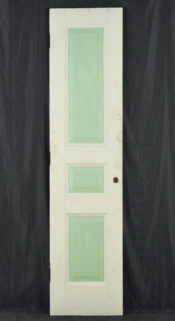 Standard Doors - Vintage Three Panel Painted Wood Narrow Door 19.75 x 83.125 in.