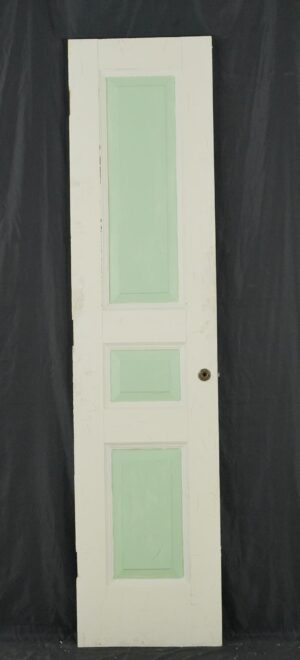 Standard Doors - Vintage Three Panel Painted Wood Narrow Door 19.75 x 83.25 in.