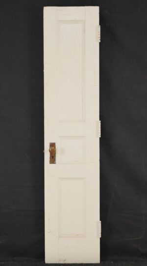 Standard Doors - Vintage Three Panel White Wood Narrow Door 17.875 x 83.5 in.