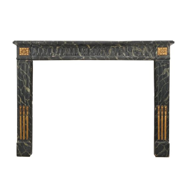 Stone & Tile Mantels - Waldorf Astoria French Limestone Mantel with Faux Black Marble Finish