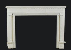 Wood Mantels - Antique Federal White Wooden Fireplace Mantel