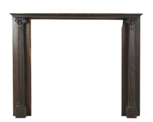 Wood Mantels - Late 19th Century Dark Wood Fireplace Mantel