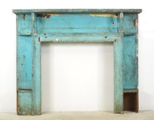 Wood Mantels - Reclaimed Georgian Distressed Blue Wooden Fireplace Mantel