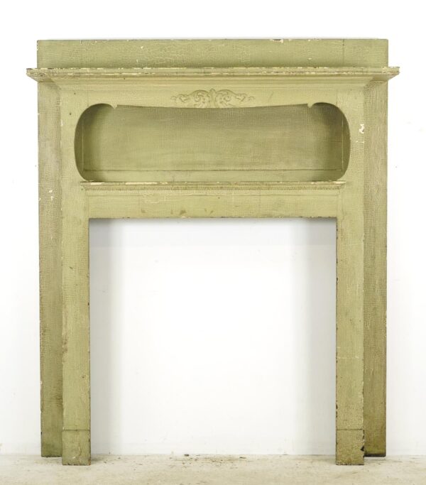 Wood Mantels - Reclaimed Green Crackled Wooden Fireplace Mantel