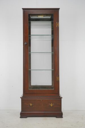 Armoires & Vitrines - Vintage Mirrored Back Wood Curio Vitrine Cabinet