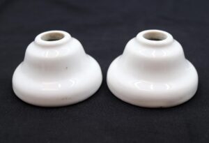 Bathroom - Pair of Vintage Plain White Ceramic Faucet Covers