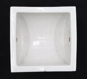 Bathroom - Reclaimed Square White Ceramic Flush Mount Toilet Paper Holder