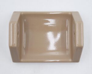 Bathroom - Vintage Flush Mount Dark Tan Ceramic Toilet Paper Holder