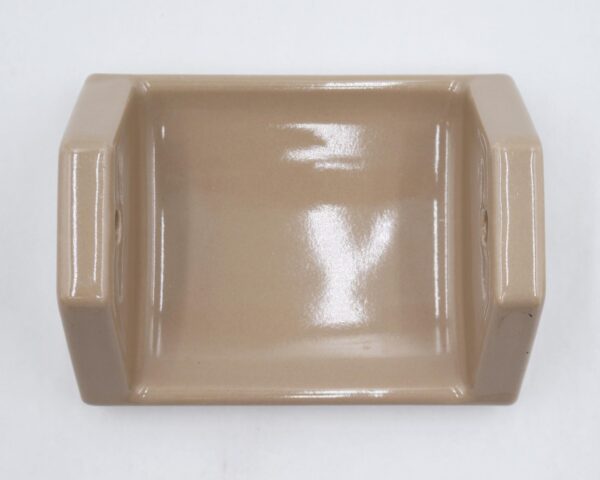 Bathroom - Vintage Flush Mount Dark Tan Ceramic Toilet Paper Holder