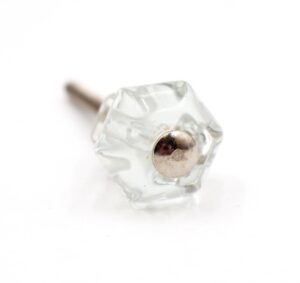 Cabinet & Furniture Knobs - Vintage 0.75 in. Glass Hexagon Cabinet Drawer Knob