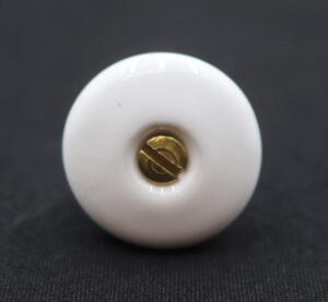 Cabinet & Furniture Knobs - Vintage 1 in. White Ceramic Round Cabinet Knob