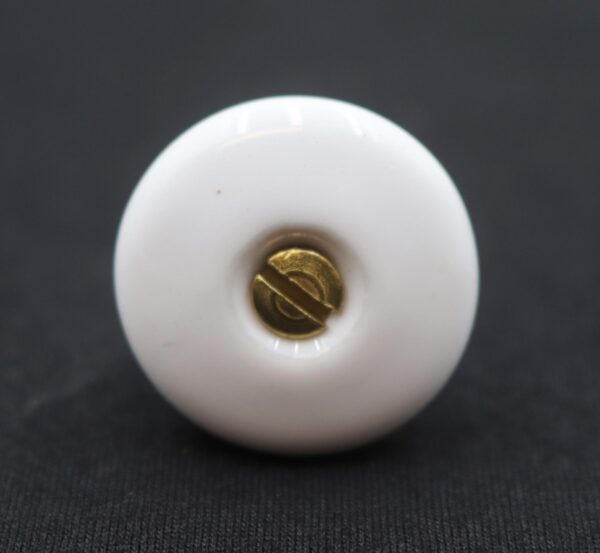 Cabinet & Furniture Knobs - Vintage 1 in. White Ceramic Round Cabinet Knob