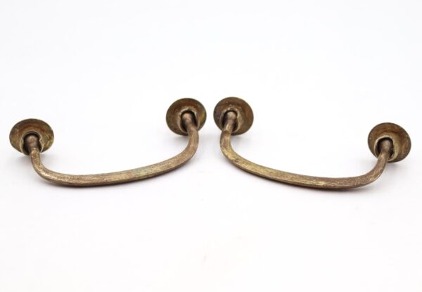 Cabinet & Furniture Pulls - Pair of Vintage 3.75 in. Bridge Brass Drawer Pulls
