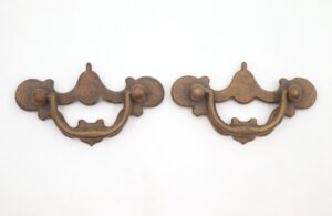Cabinet & Furniture Pulls - Pair of Vintage Chippendale Cutout Brass Drawer Pulls