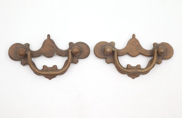 Cabinet & Furniture Pulls - Pair of Vintage Chippendale Cutout Brass Drawer Pulls