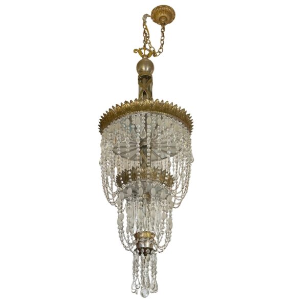 Chandeliers - Restored Waldorf Astoria Empire Crystal Basket Chandelier