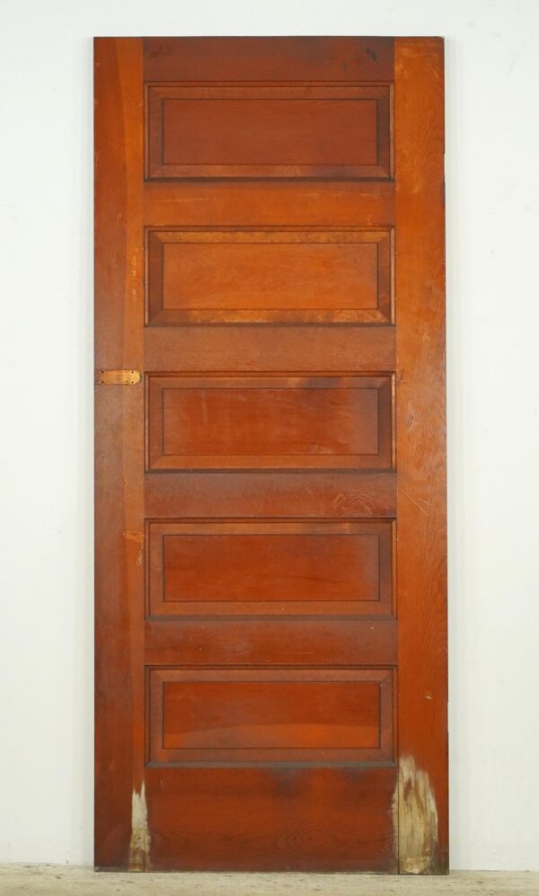 Closet Doors - Vintage Five Horizontal Panel Wood Closet Door 30.125 x 71.5 in.