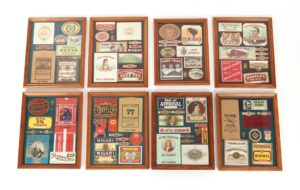 Collectibles - Set of Eight Wood Framed Cigar Box Label Collection