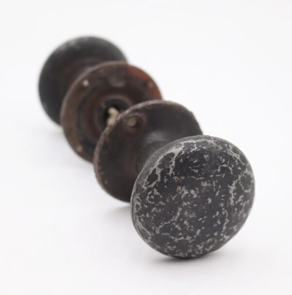 Door Knob Sets - Antique Arts & Crafts Hammered Bronze Passage Door Knob Set