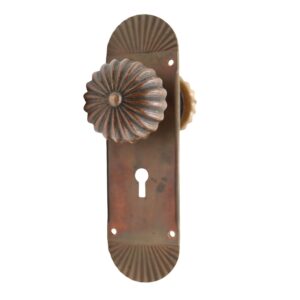 Door Knob Sets - Vintage Bronze Fluted Passage Door Knob & Plate Set