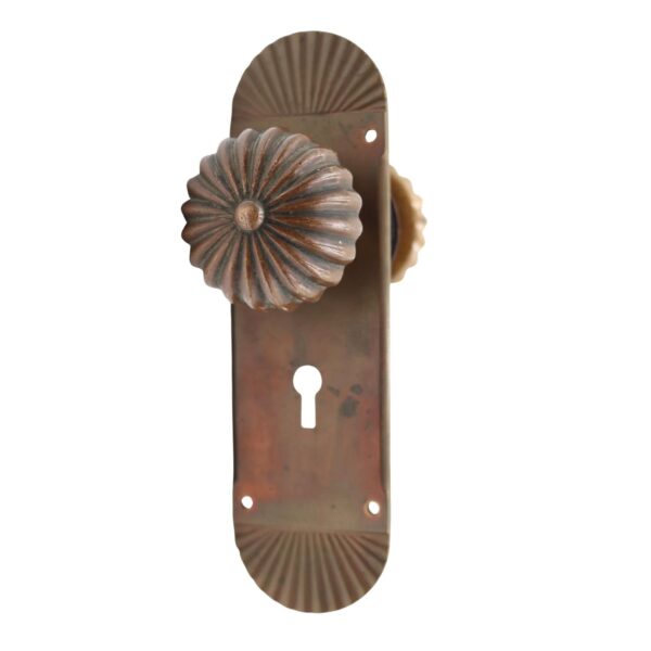 Door Knob Sets - Vintage Bronze Fluted Passage Door Knob & Plate Set
