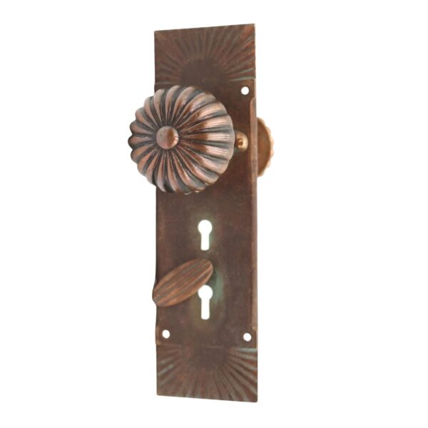 Door Knob Sets - Vintage Bronze Radial Fluted Double Keyhole Door Knob Set