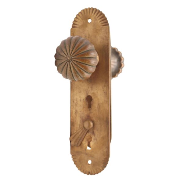 Door Knob Sets - Vintage Radial Fluted Bronze Double Keyhole Door Knob Set