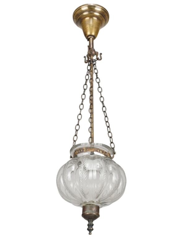 Down Lights - Antique 8 in. Clear Crystal Onion Bell Jar Pendant Light