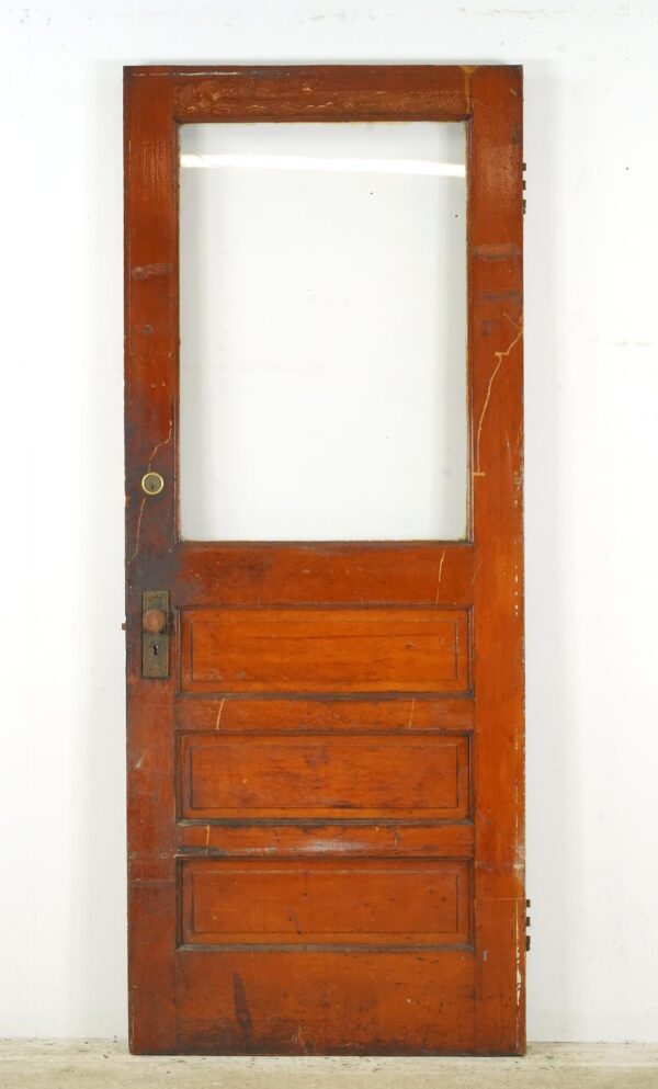 Entry Doors - Reclaimed Half Glass Wood Entry Door 31.75 x 78.5 in.