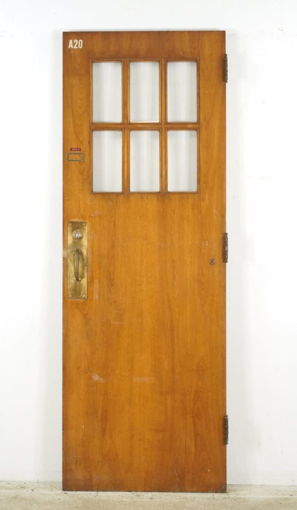 Entry Doors - Reclaimed Six Lite Wood Commercial Door 29.625 x 83.25 in.