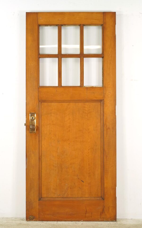 Entry Doors - Vintage Six Lite Wood Commercial Entry Door 36 x 83.625 in.