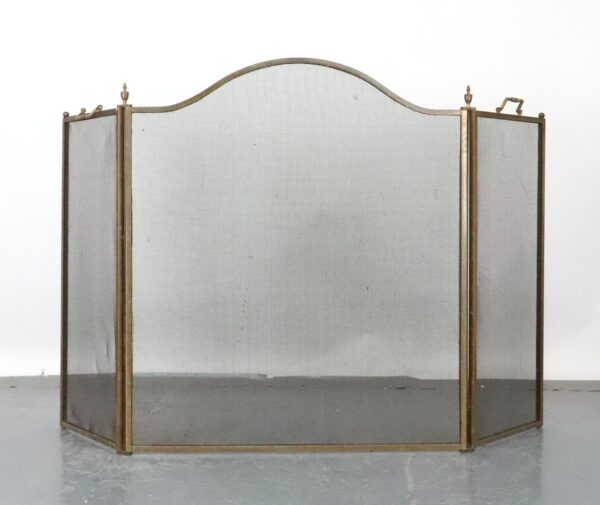 Fireplace Accessories - Antique Traditional Three Panel Folding Fireplace Screen