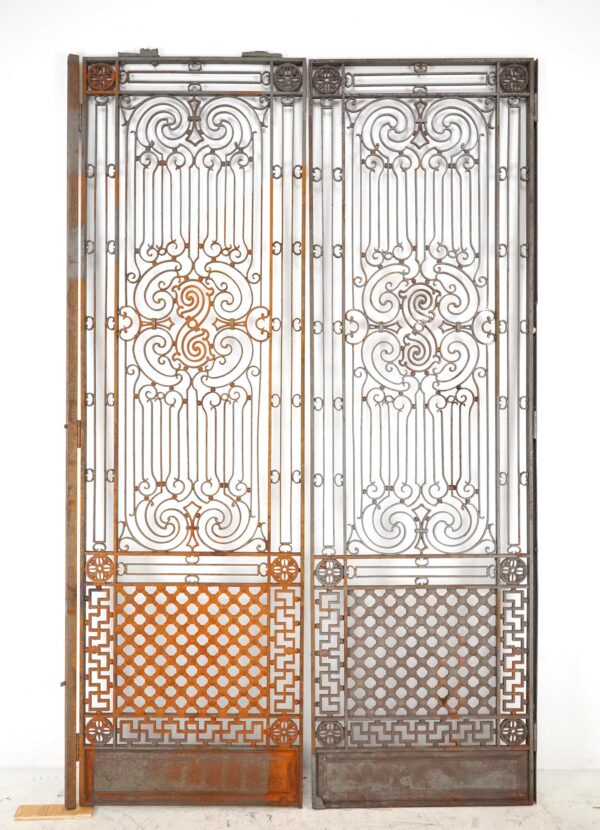 Gates - Antique Victorian Wrought Iron Double Gates 57 x 95.875 in.